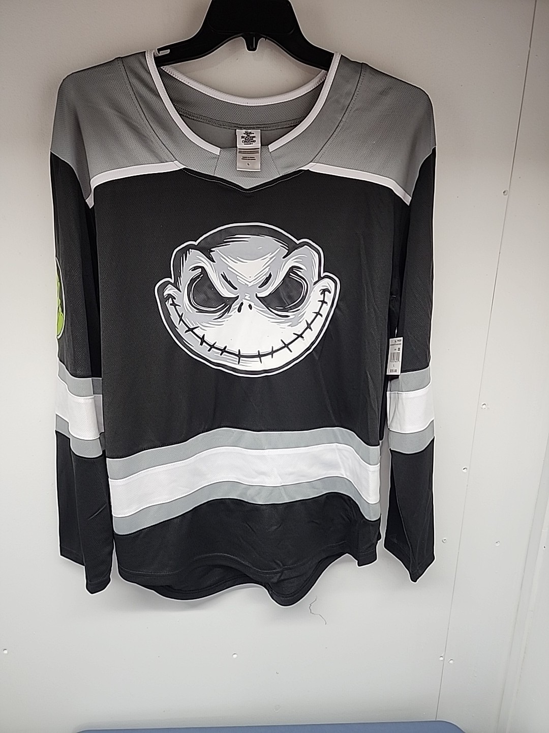 New Jack Skellington Hockey Jersey Disney Embroidered Back Graphic Print Front gallery