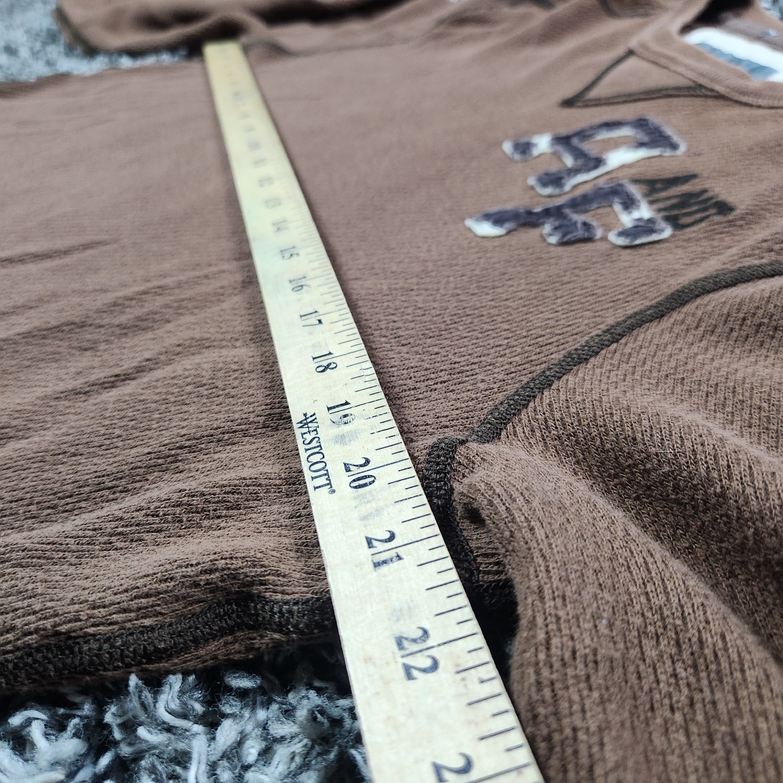 Vintage Y2K Abercrombie Fitch Waffle Knit Thermal Mens XXL Muscle Fit Brown gallery