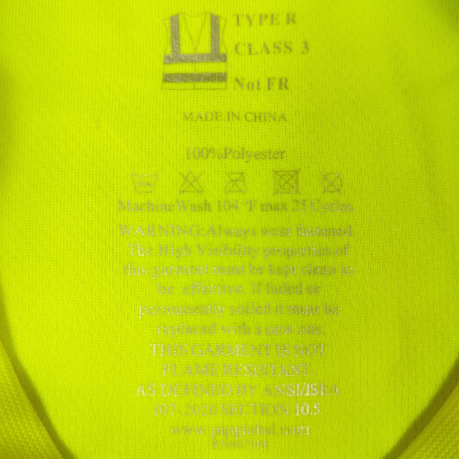 PIP Hi-Vis Shirt Mens 2XL Safety Yellow Short Sleeve Reflective Tape Class 3 gallery