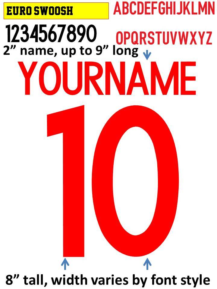 Iron On custom Heat transfer numbers for soccer jersey DIY heat set number gallery