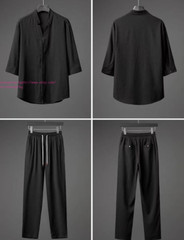 Summer Men’s Short Sleeve Two-Piece Clothes Set Casual T-shirt +Pant Beach Sets
