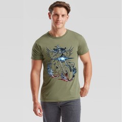 Gothic Motorcycle Skeleton Rider Mens T-Shirt Dark Fantasy Biker Tee