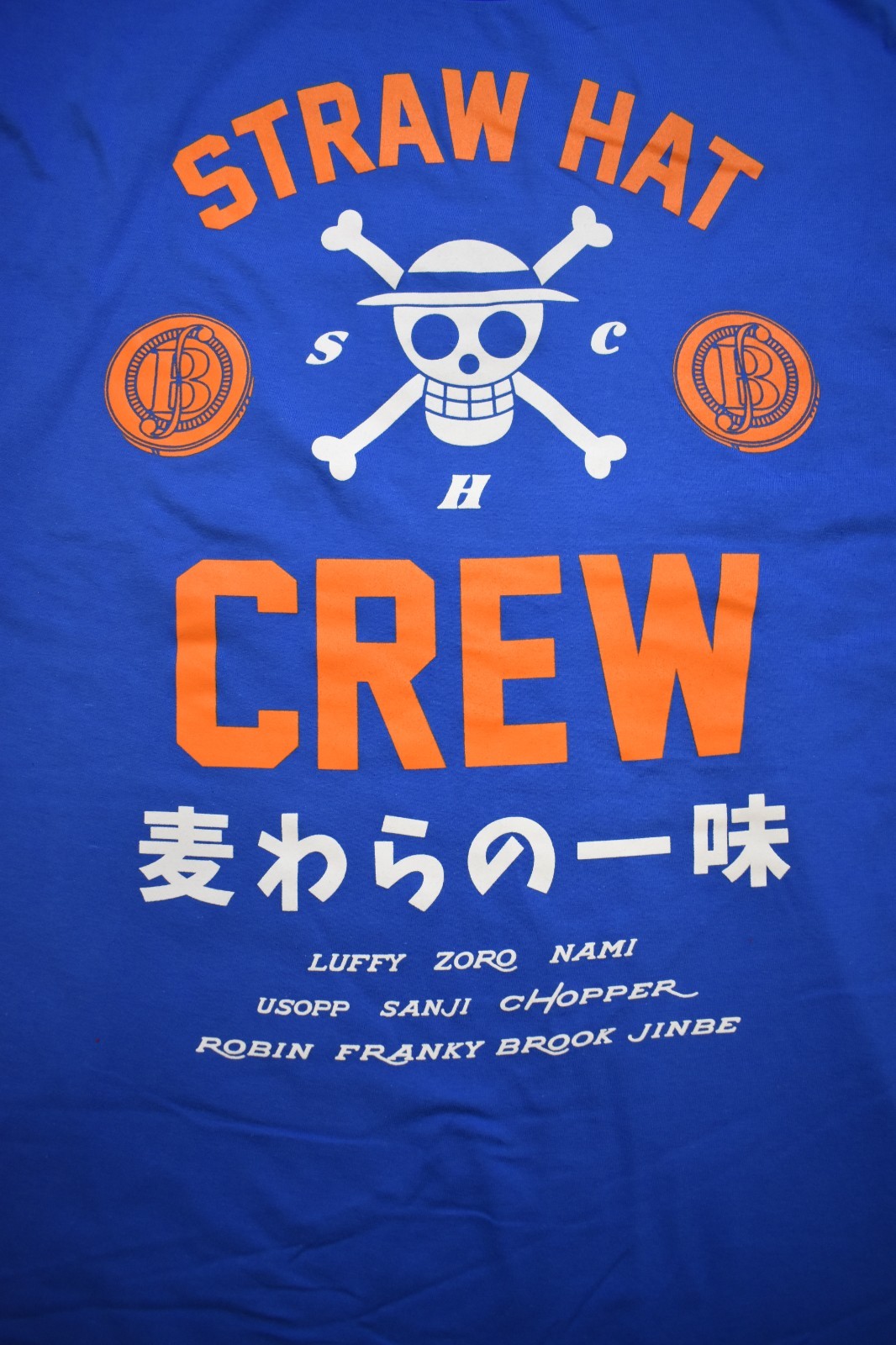 One Piece Skull Logo Straw Hat Crew Mens Blue Shirt New Small gallery
