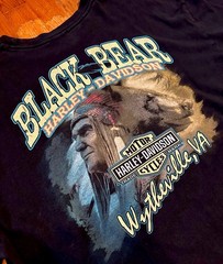 Harley Davidson Eagle Wolf Native American Graphic T Shirt Black Bear VA L