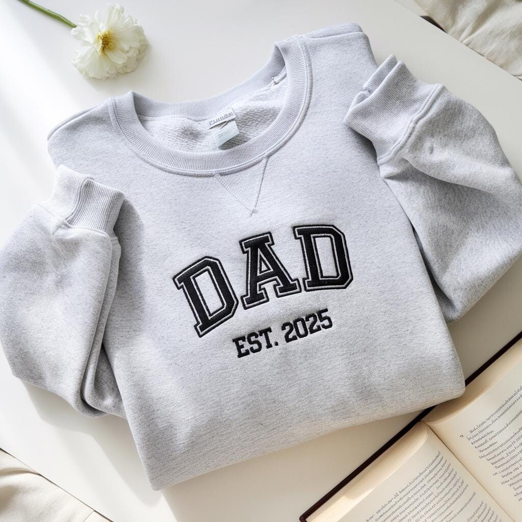 Dad Est 2025 Embroidered Sweatshirt gallery