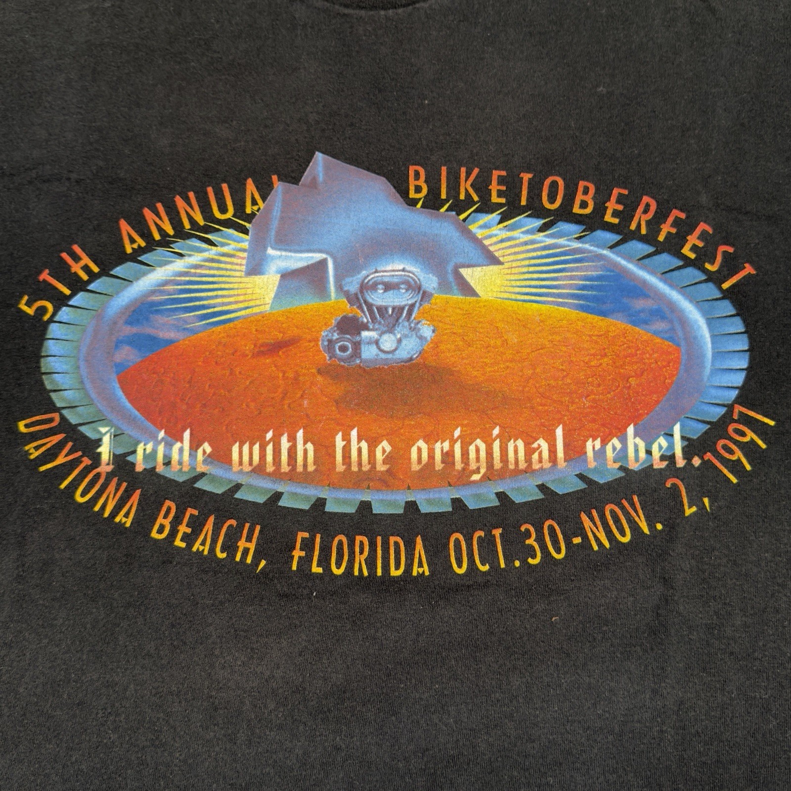 Vintage Biketober Fest 1997 Shirt Mens XL Black Daytona Beach Delta Pro Weight gallery