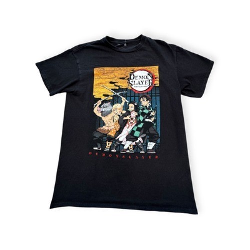 Demon Slayer Black Crew Neck Short Sleeve Cotton Men All Seasons T-Shirt Medium gallery