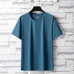 Summer New Ice Silk Men’s High Elastic Sports Casual T-shirt Cool Breathable Swe