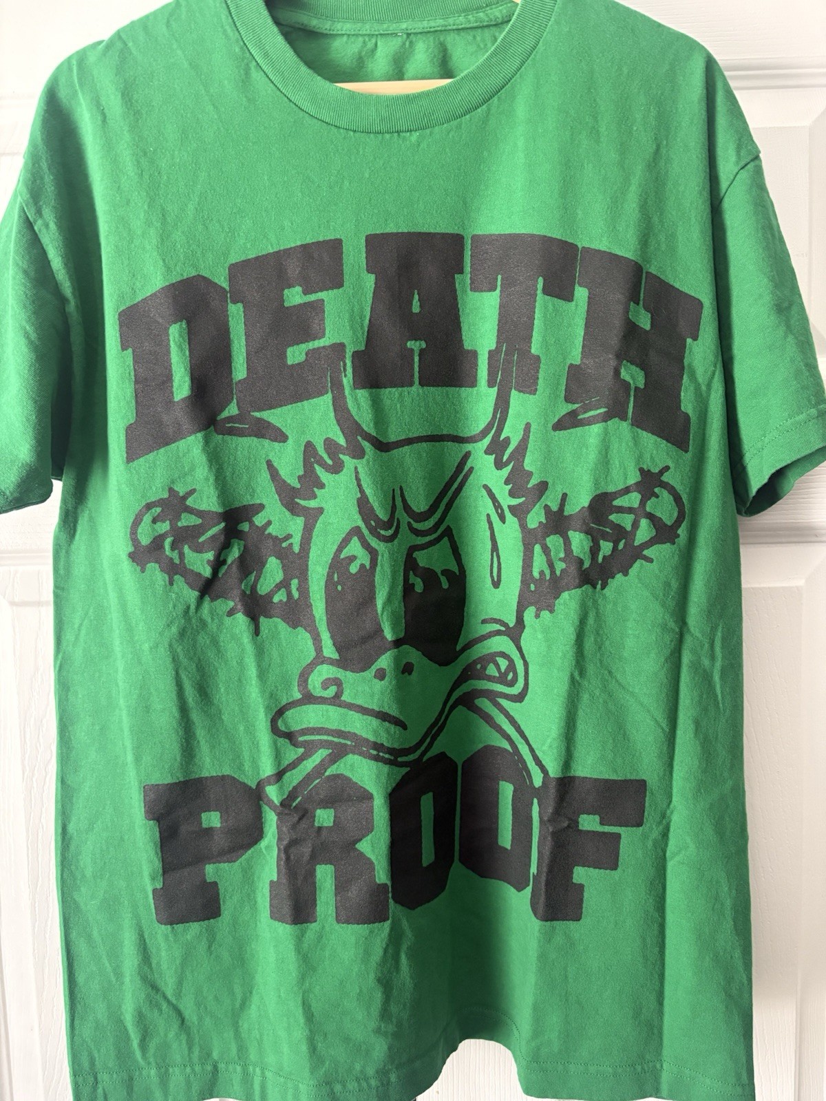 Death Proof Graphic Print Green Crew Neck Short Sleeve T-Shirt Men’s Size L gallery