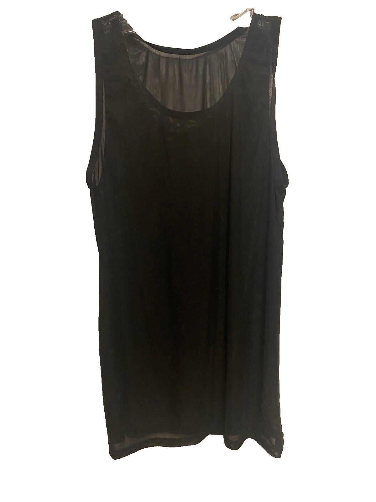 Fankazi Men’s Breathable Soft Mesh Tank Top Black NWOT Medium Polyester Blend