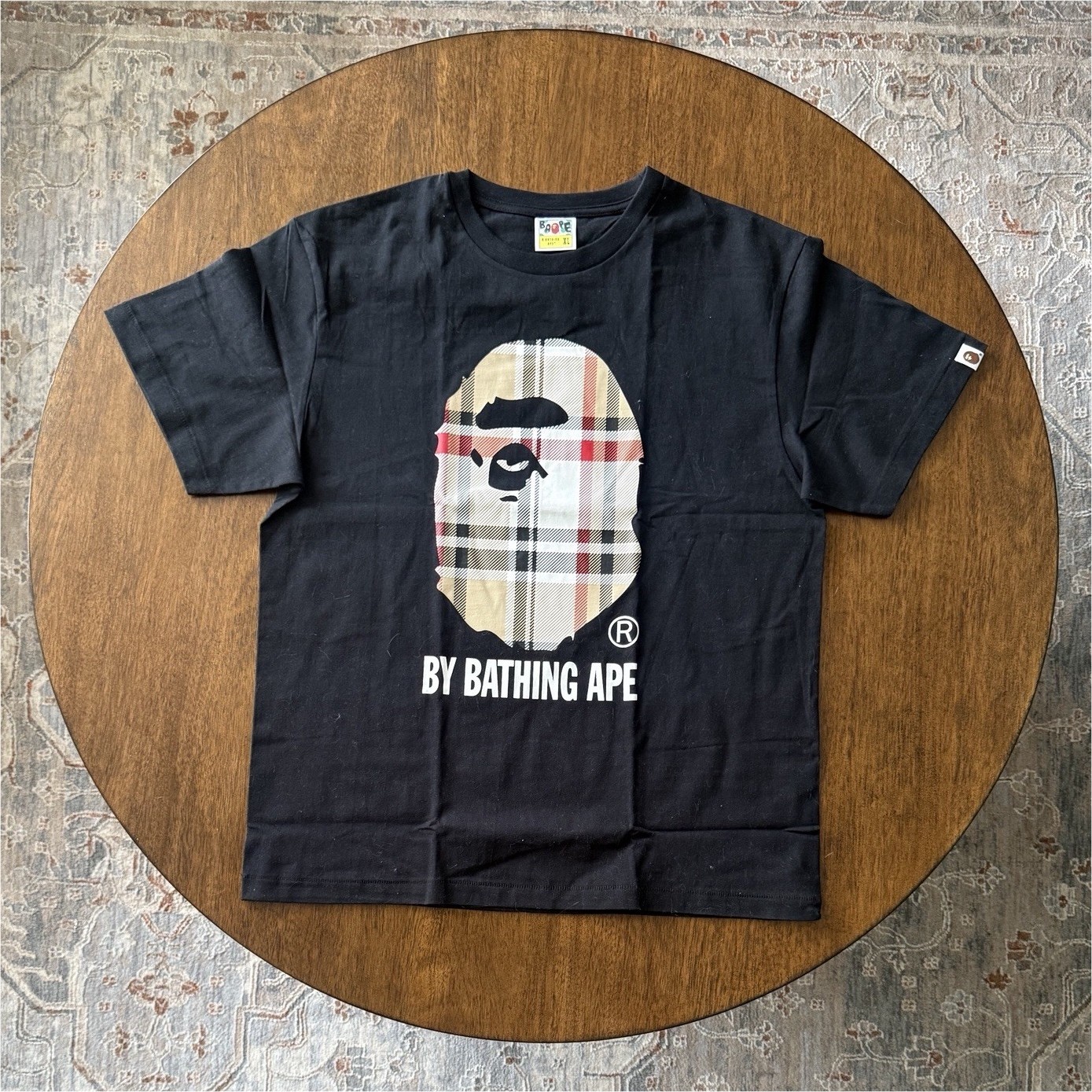 A Bathing Ape BAPE Check Big Ape Head Graphic T-Shirt - Black gallery