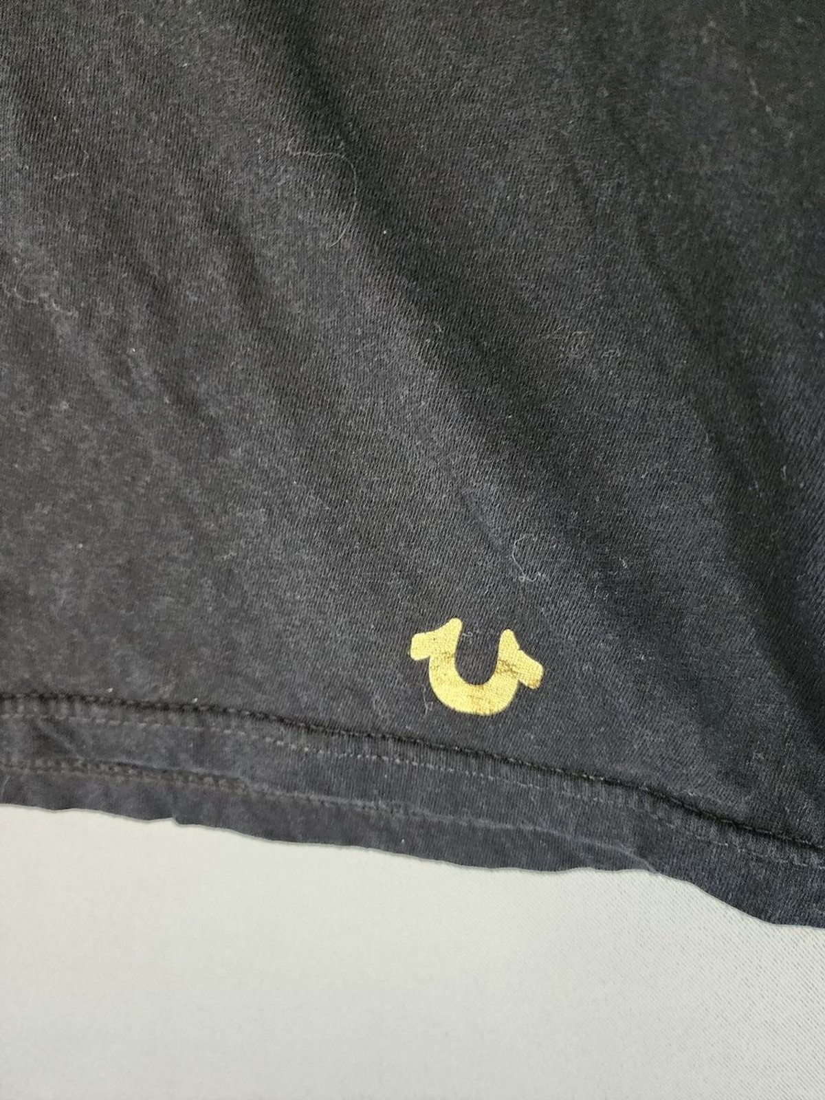 True Religion Black Crew Neck Short Sleeve Tee with Horseshoe Logo gallery