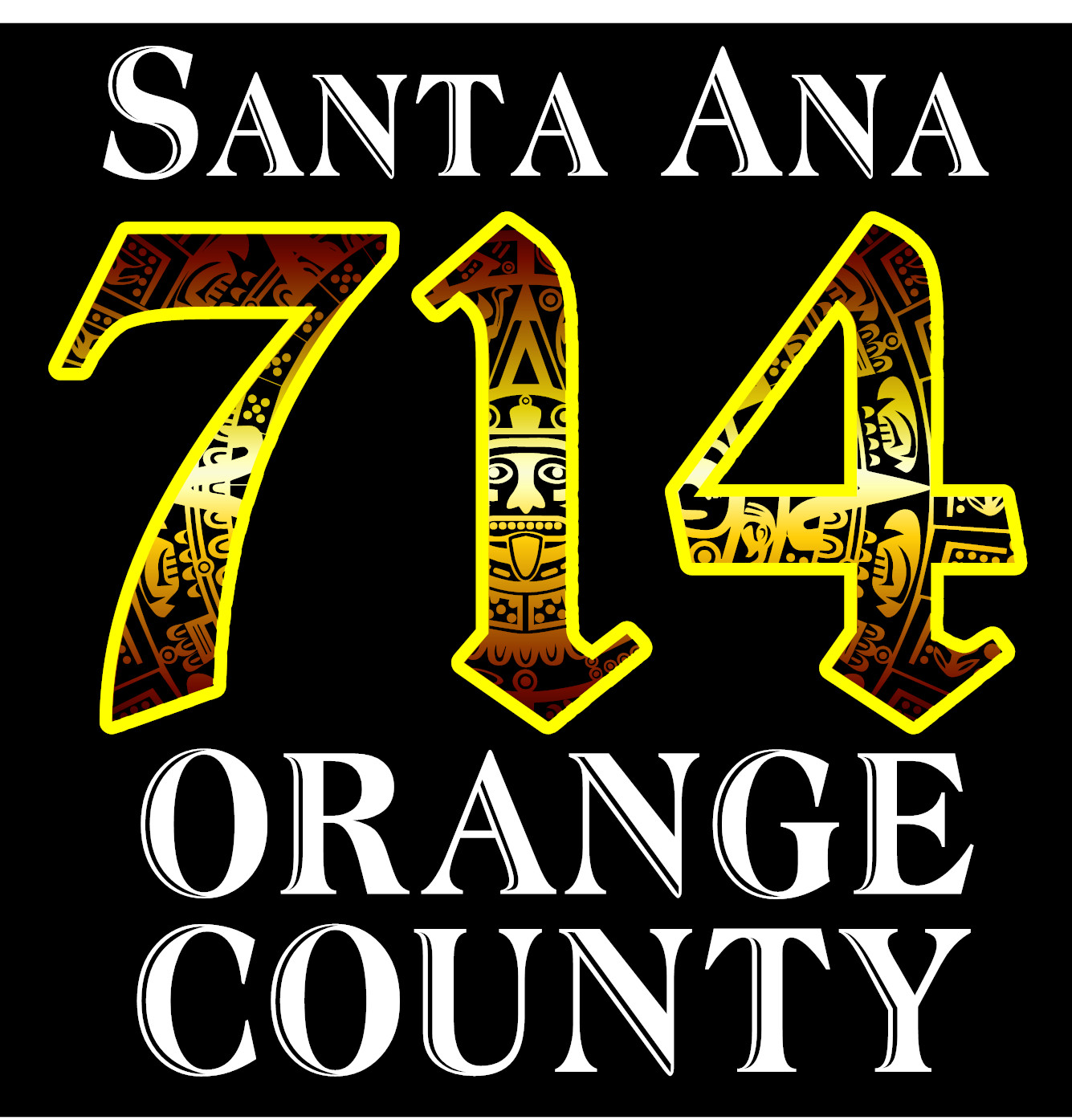 Orange county Aztec calendar tshirt 714 NEW any color any size contact seller gallery