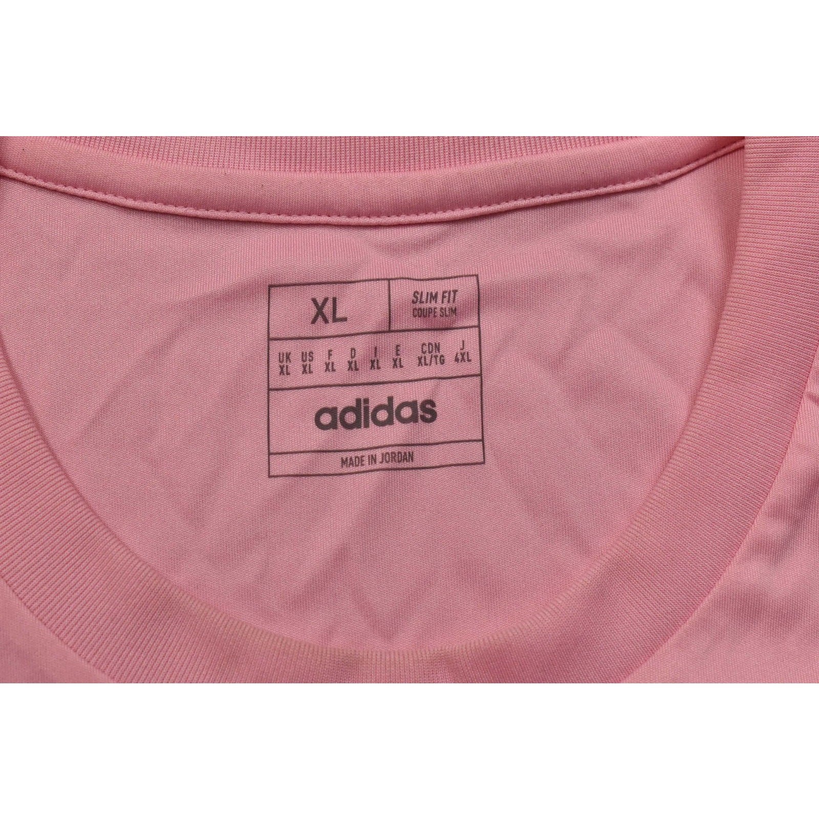 Adidas XL Slim Fit Pink Short Sleeve Training Jersey Tee Shirt 100% Recycled Pol gallery