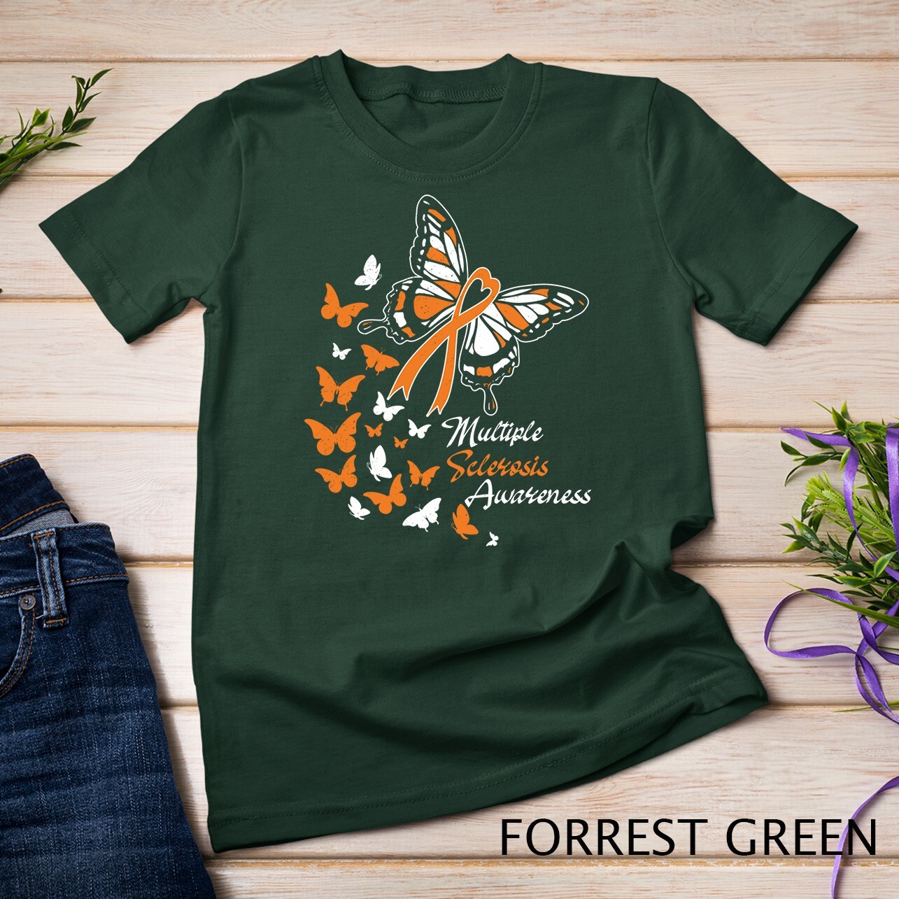 Multiple Sclerosis Awareness Butterflies Gift Unisex T-shirt gallery