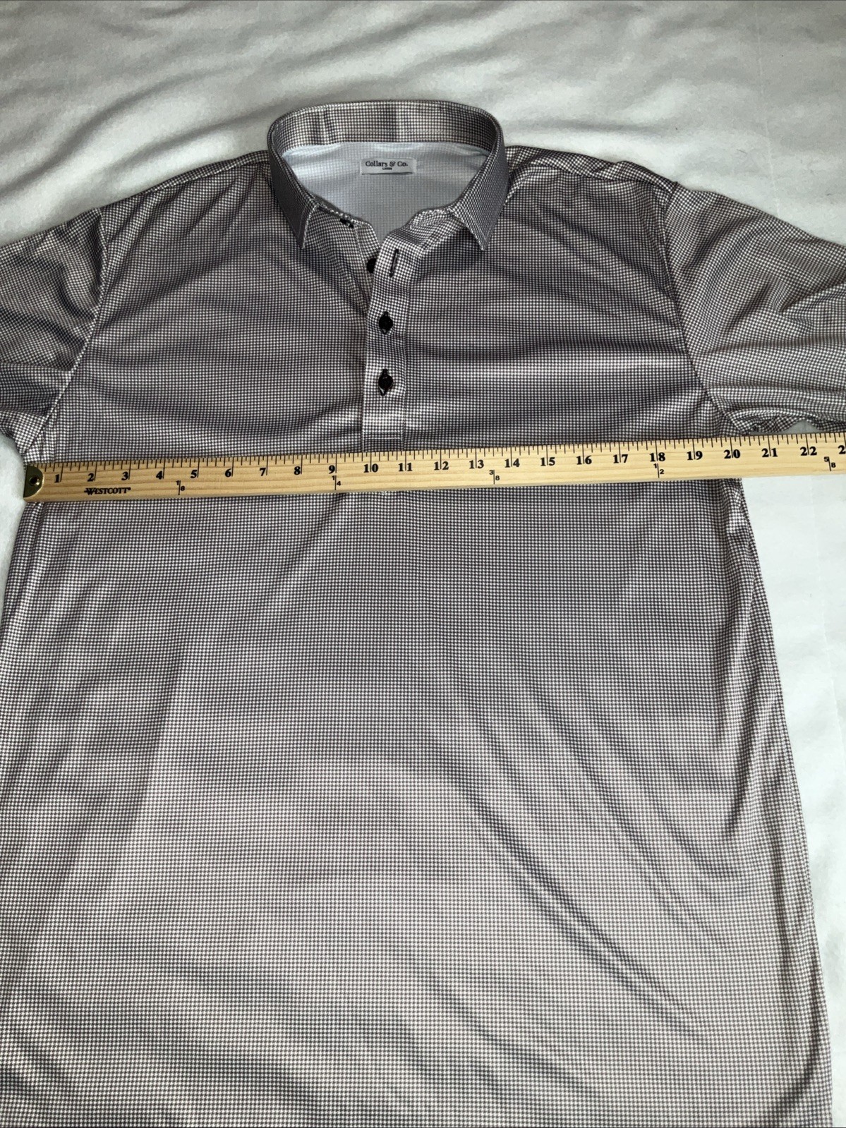 Collars & Co Men’s Large Brown Golf Polo Performance Stretch Moisture Control gallery