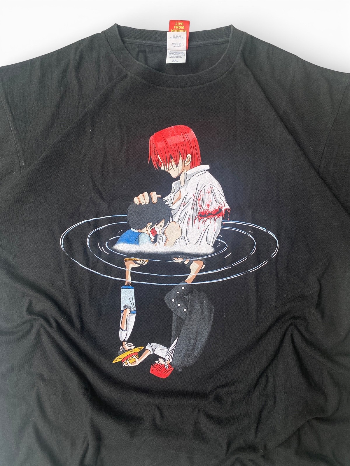 One Piece Luffy Shanks Rare Bootleg Anime Tee XXL Black Graphic Shirt gallery