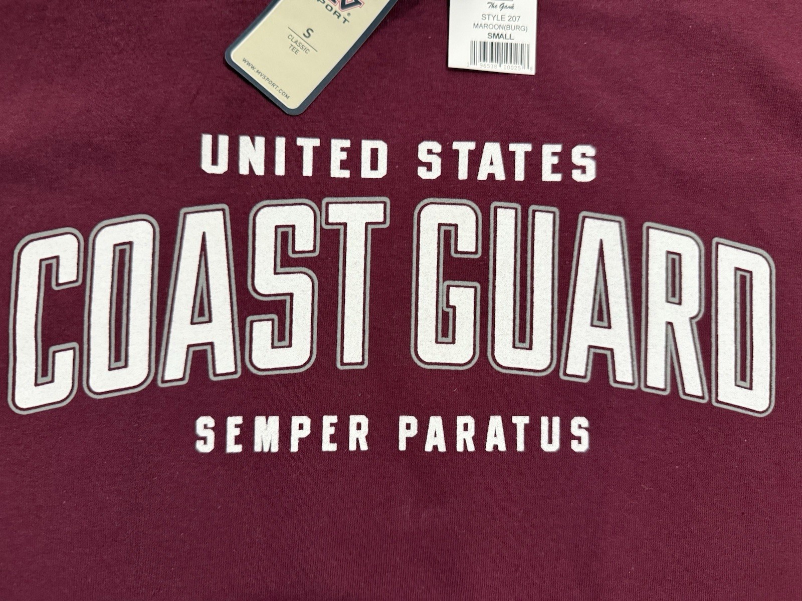 USCG U.S. Coast Guard Maroon Burgundy T-Shirt - Size S / Small - NEW WITH TAGS gallery