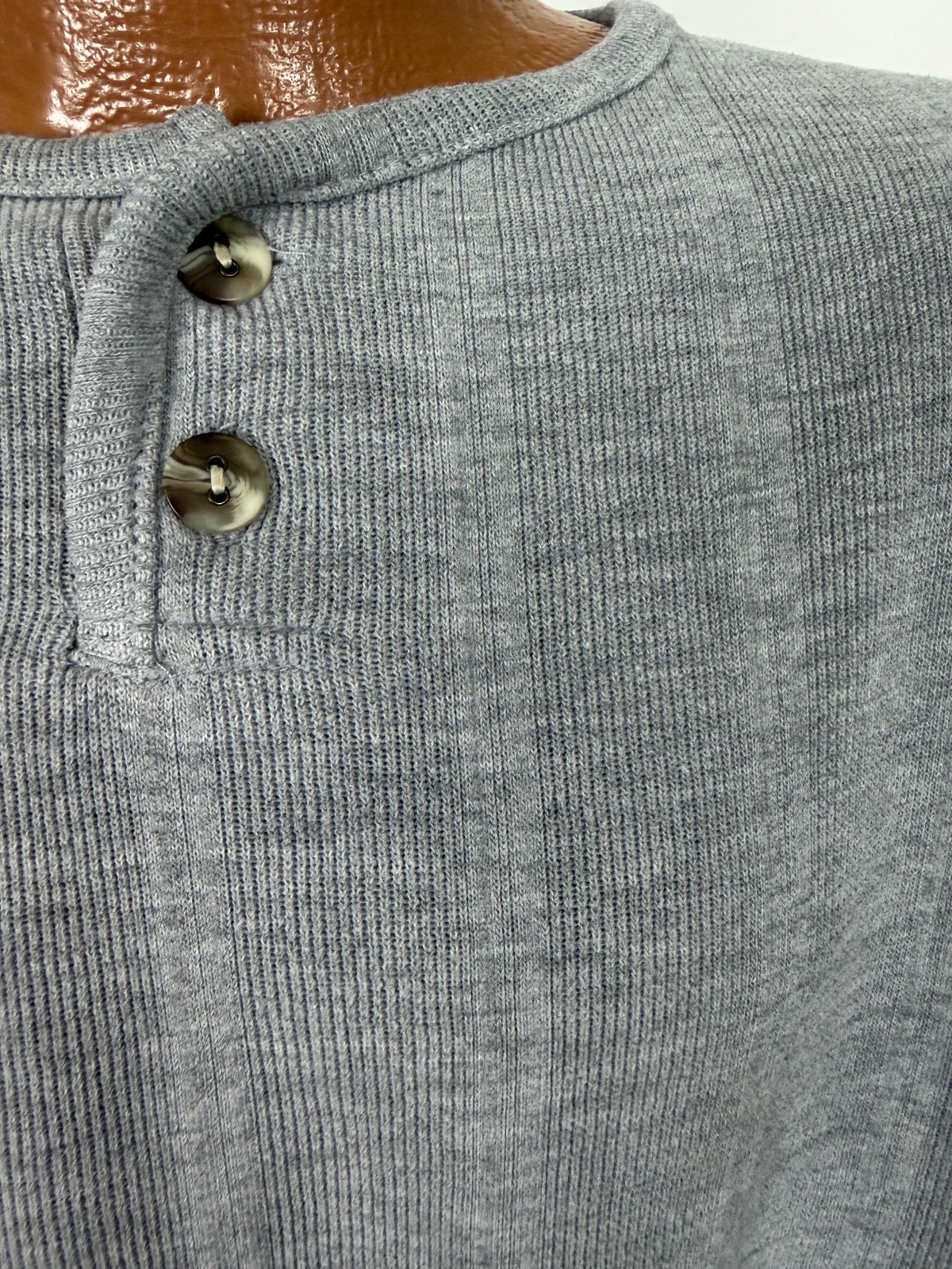 Vintage 90s Ribbed Henley Men XL Oversized Drop Shoulder Minimalist Grunge Heavy gallery