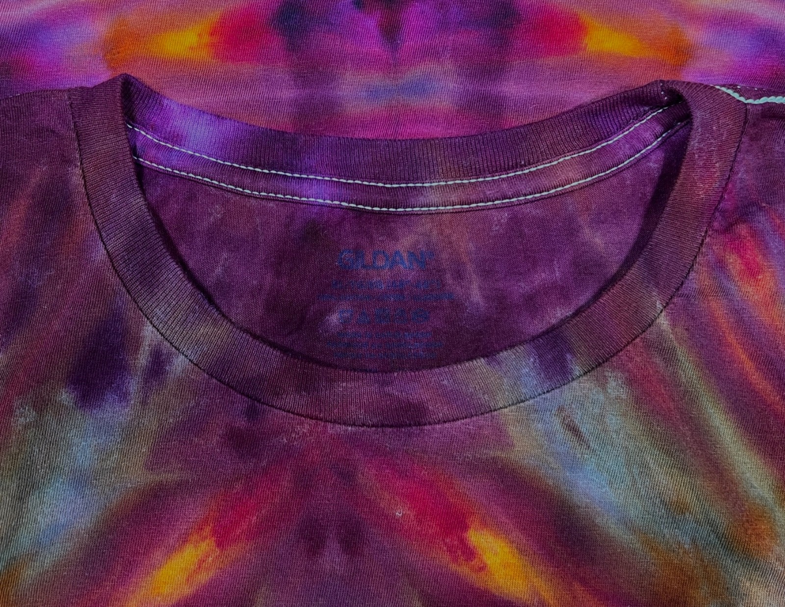 Handmade Ice Tie Dye T-Shirt XL Mens Womens Soft Cotton Maroon orange Fanfold gallery