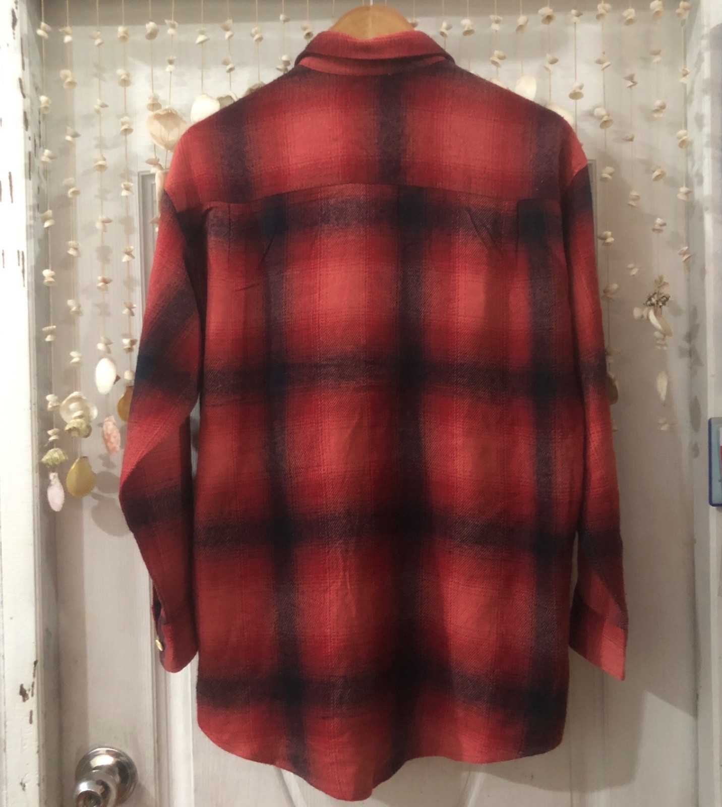 Wool Flannel Shirt Size L Red Shadow Plaid Wool Flannel Shirt Size L Red Shadow gallery