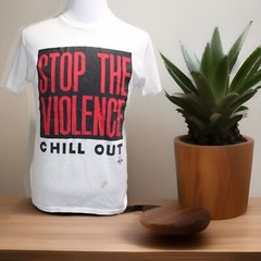 Vintage 1980s Stop The Violence Movement Single Stitch T Shirt Chill Out Large