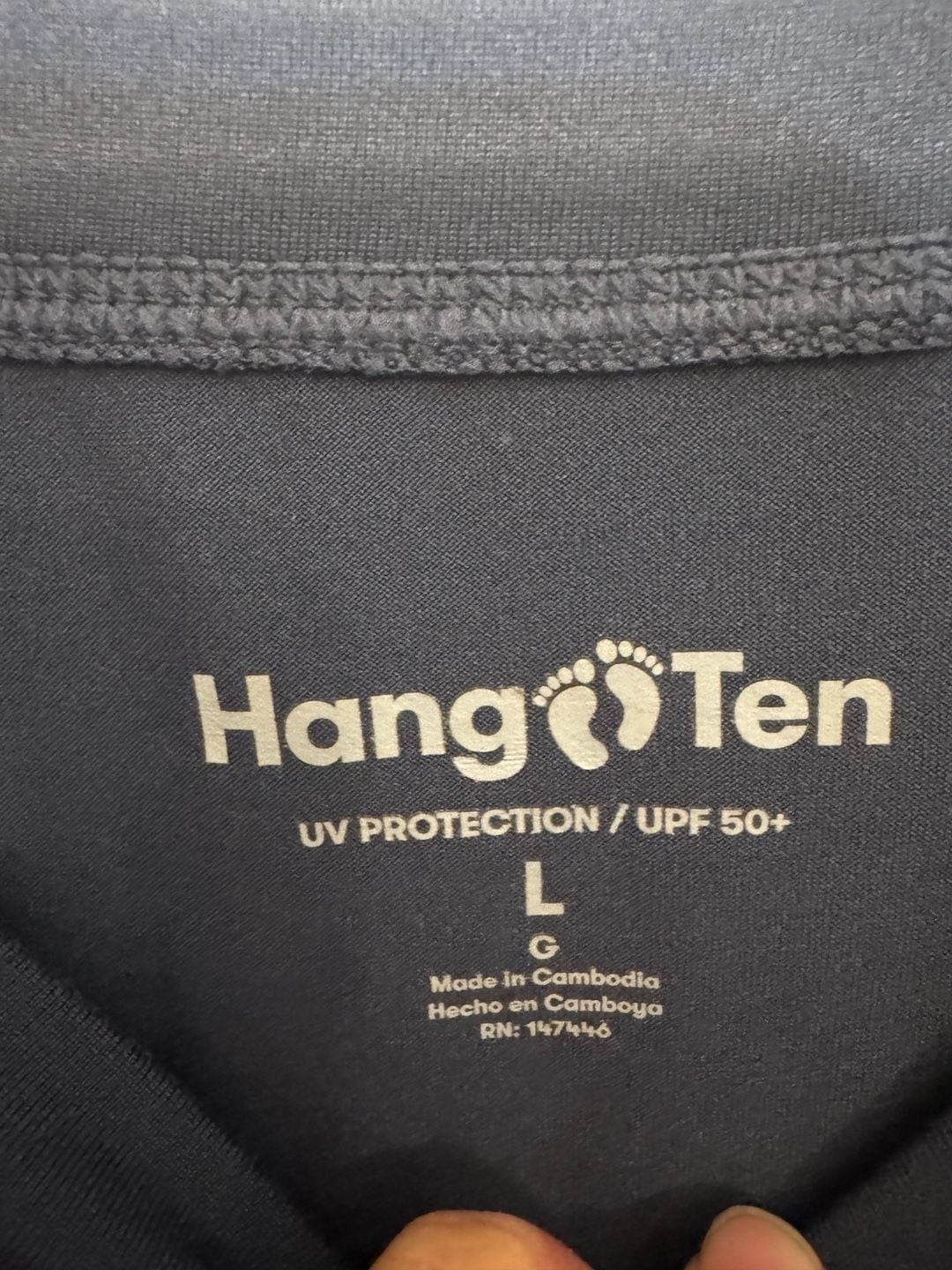 Hang Ten Men's Long Sleeve Sun Tee UPF 50+ Blue Size L NWT gallery