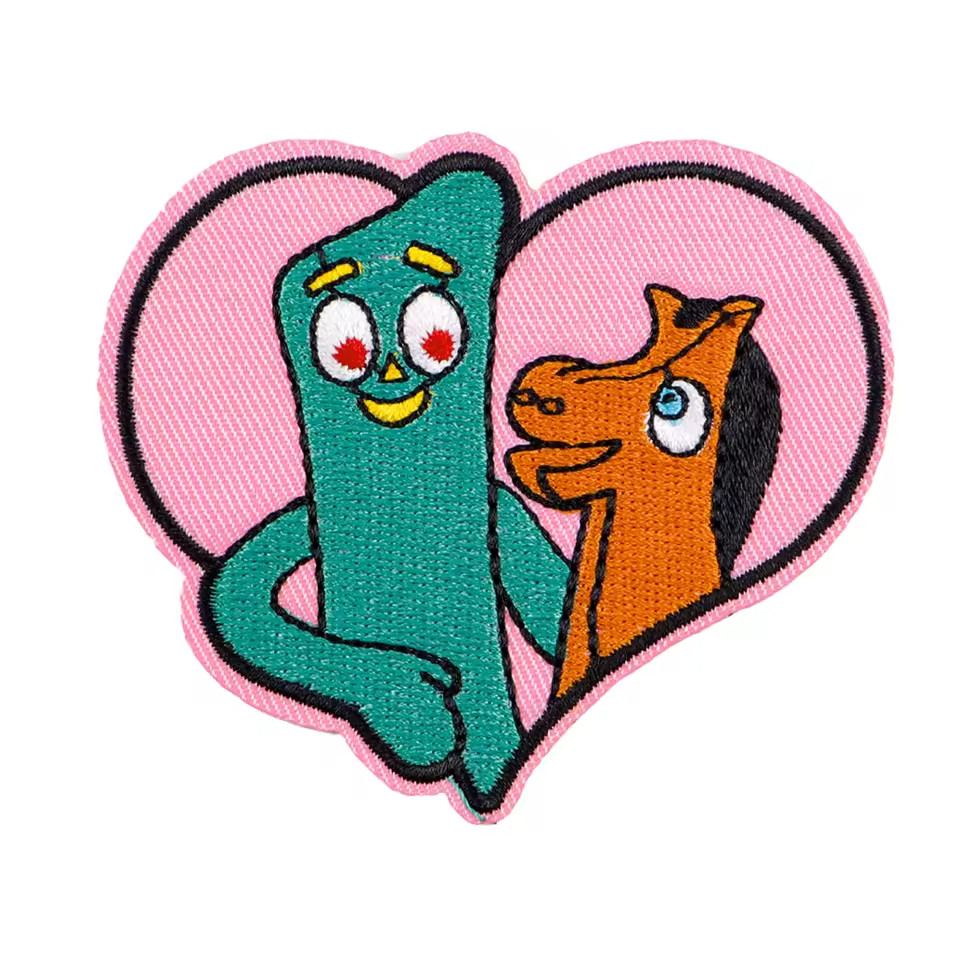 Gumby & Pokey TV Show Retro Vintage Iron on 80s 90s Patch Applique Embroidered