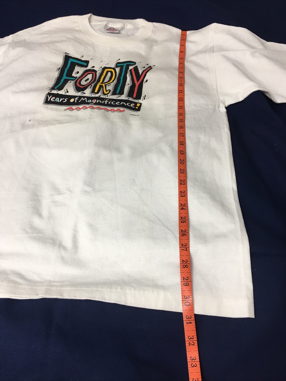 Vintage 90s Forty Years Of Magnificence Humor Funny Quote Single Stitch Tee XL gallery