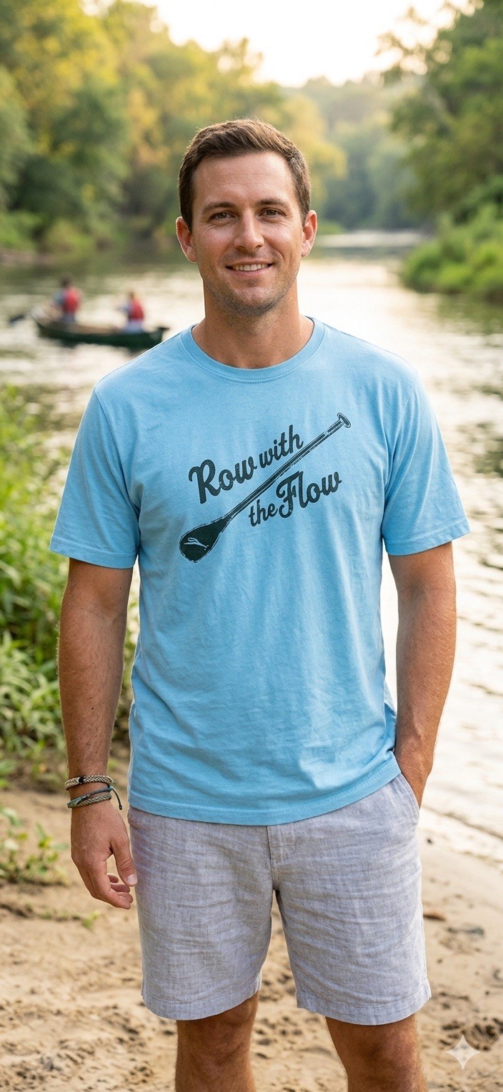 $45 TOMMY BAHAMA Light Blue ROW WITH THE FLOW Relaxed Fit Short Sleeve T-shirt gallery
