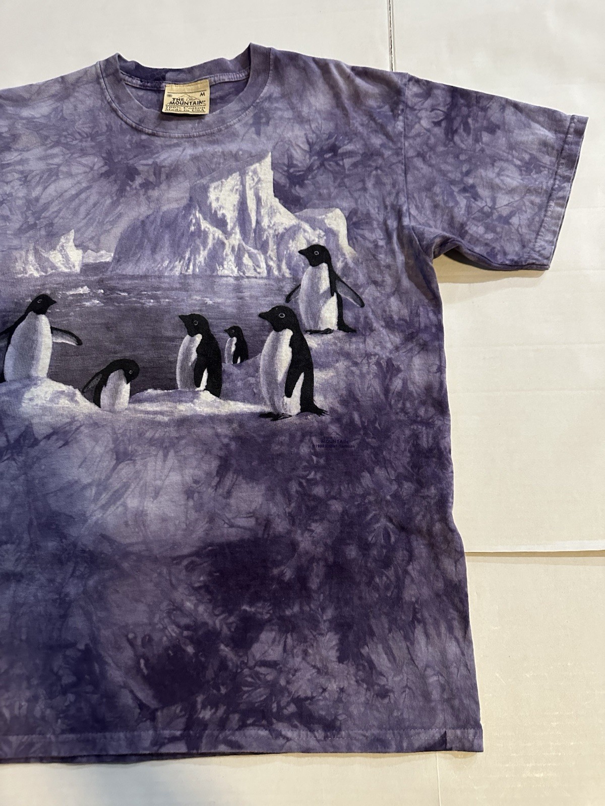 Vtg 90’s The Mountain Tie Dye Iceberg W/Penguins T-Shirt Men’s Size M. Made USA. gallery