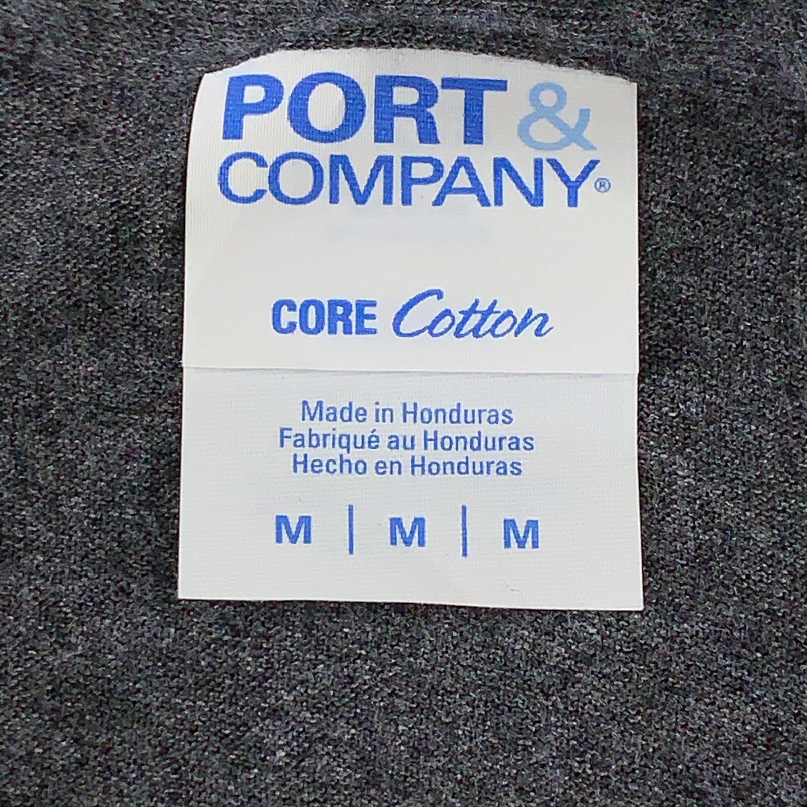 Port & Company Core Cotton Men's Medium Charcoal Heather Long Sleeve T-Shirt New gallery