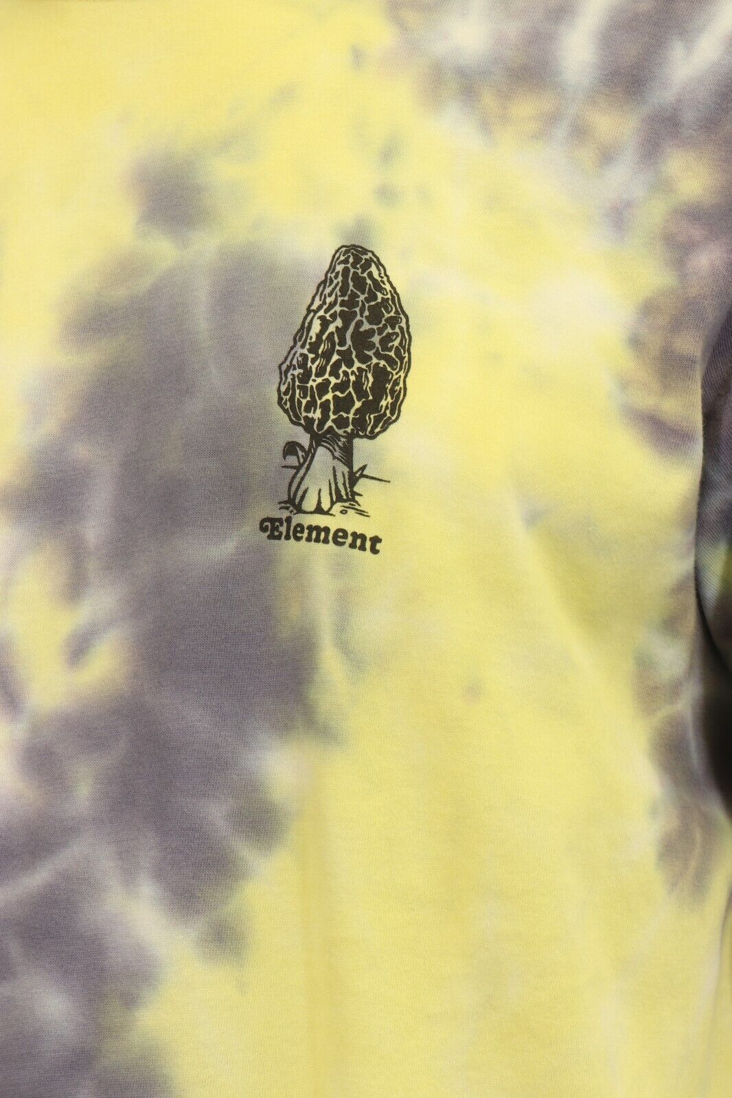 Element Men's T-Shirt Yellow Dark Grey Tie-Dye Mushroom Graphic S/S (S17) gallery