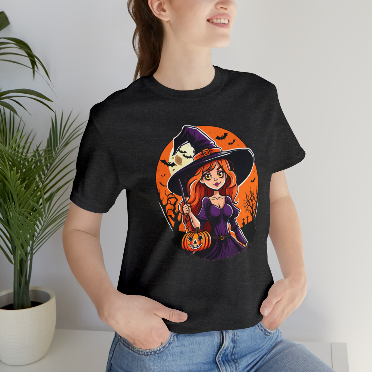 Cute sassy halloween witch casting spell design shirt gift for women and girls gallery
