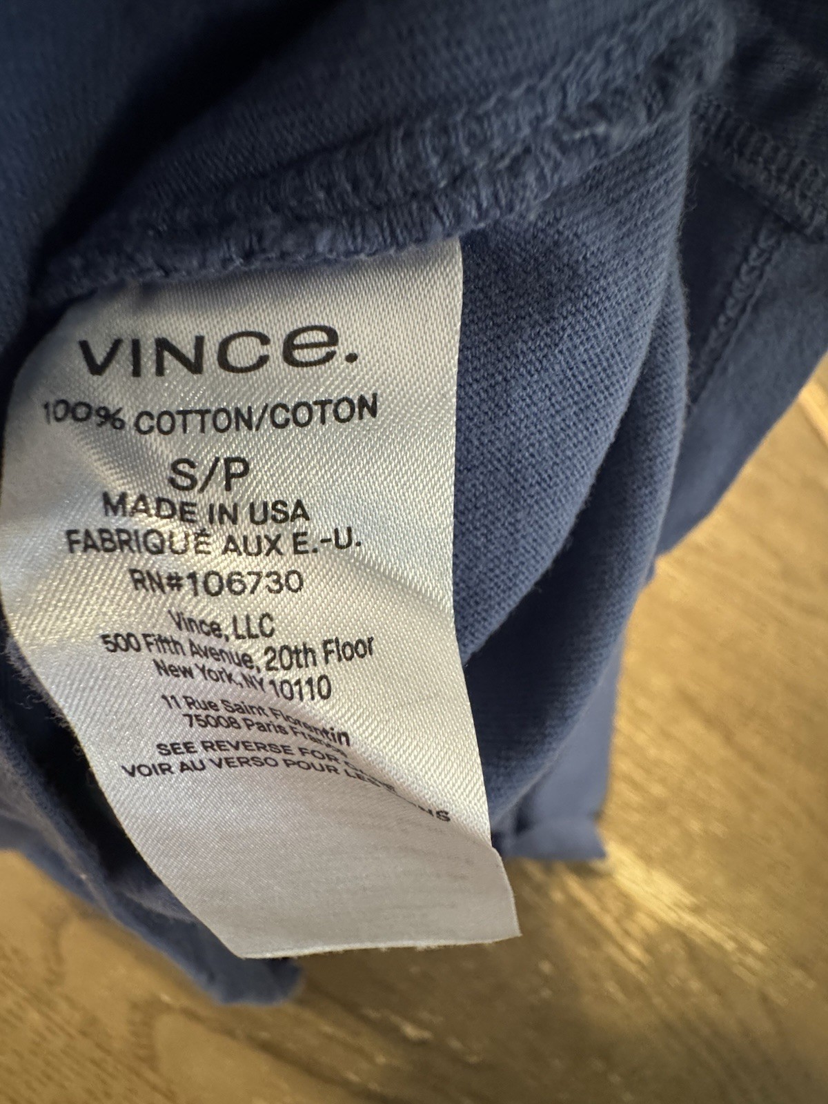 VINCE Shirt Mens Small Blue Pullover Crew Short Sleeve 100% Cotton T-Shirt Tee gallery