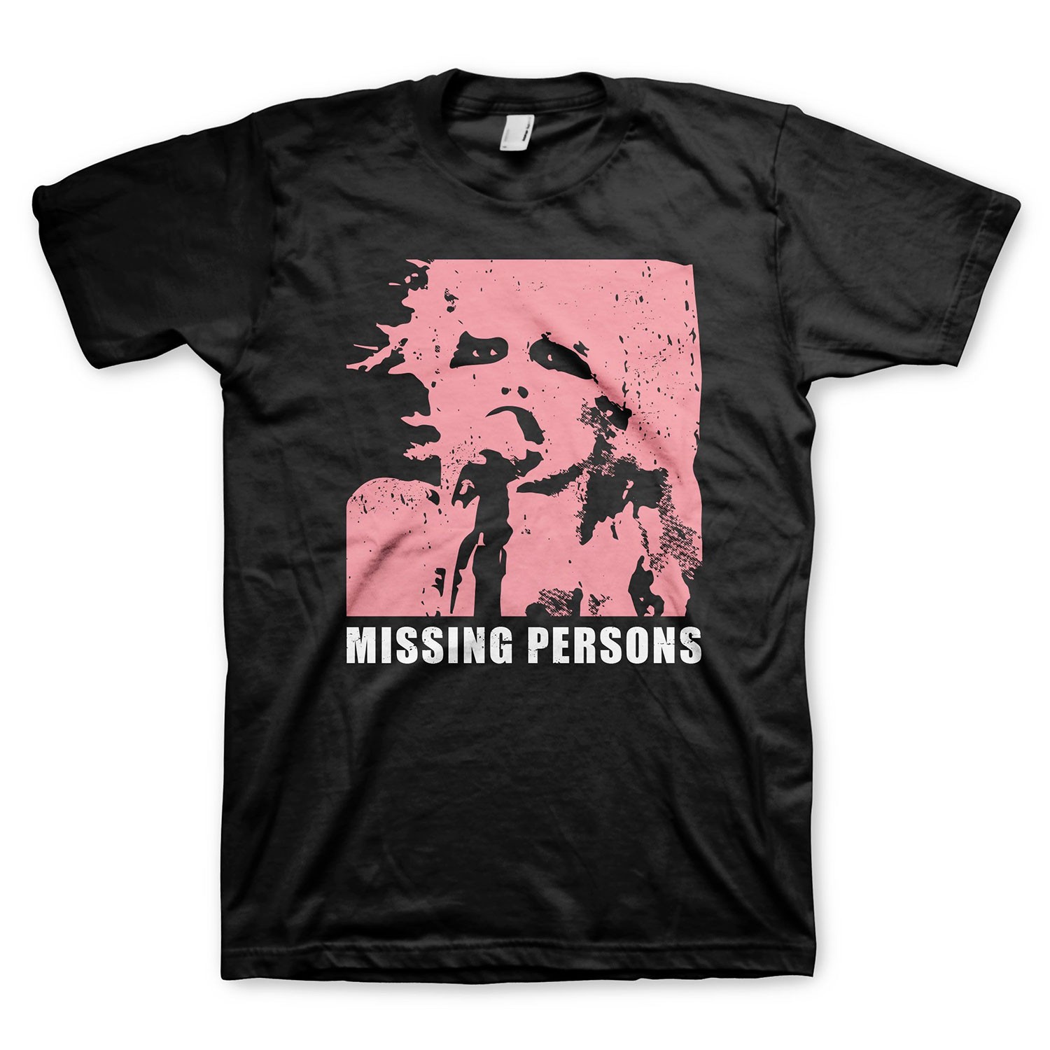Men's Missing Persons Dale Pink T-shirt Large Black gallery