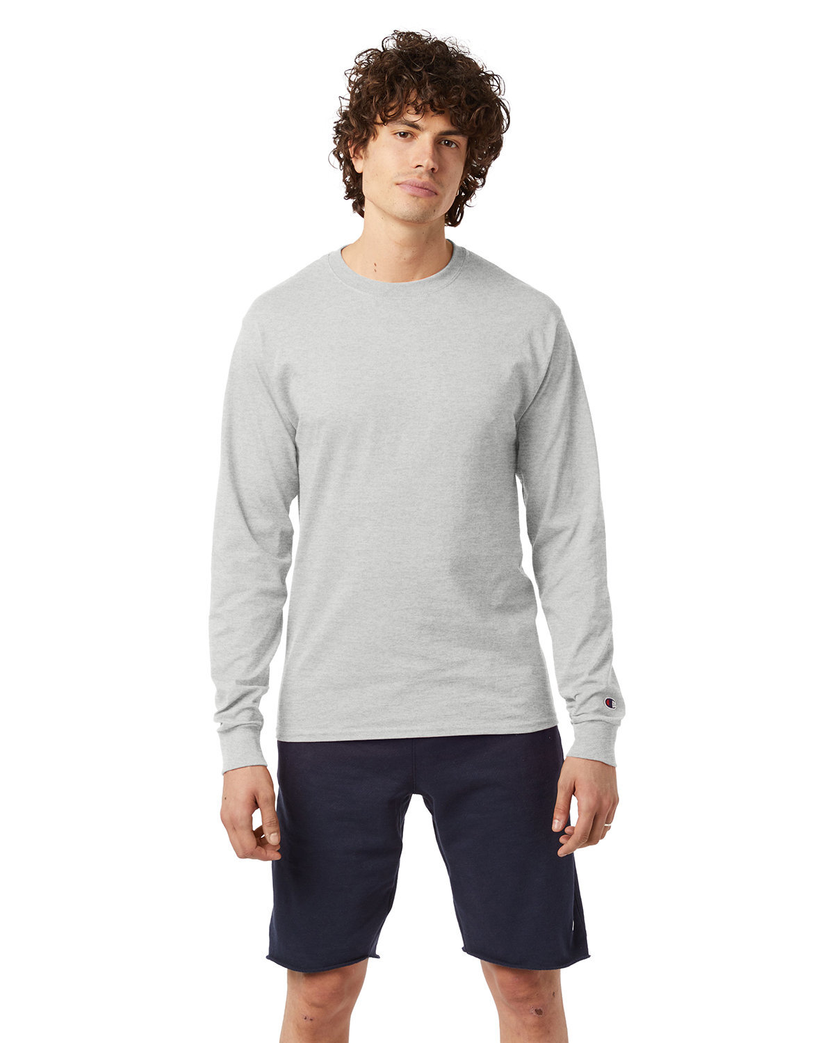 Pack Of 2 Champion CC8C Adult Taped Crewneck Long Sleeve C Logo T-Shirt gallery
