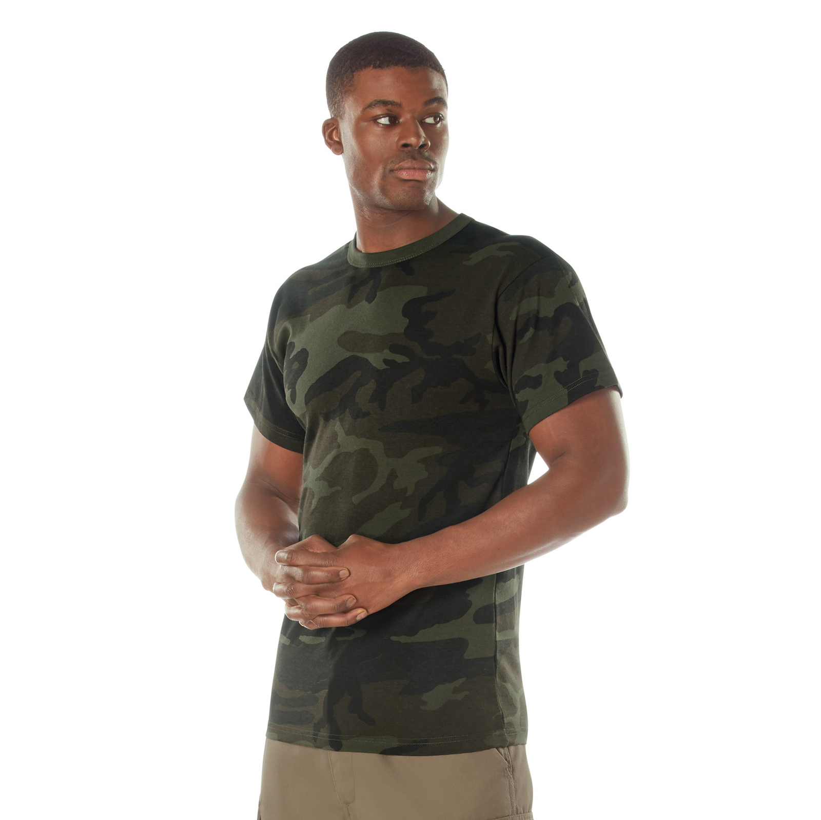 Men's Midnight Woodland Camo T-Shirt - Stealth Ops Camouflage Short Sleeve Tee gallery