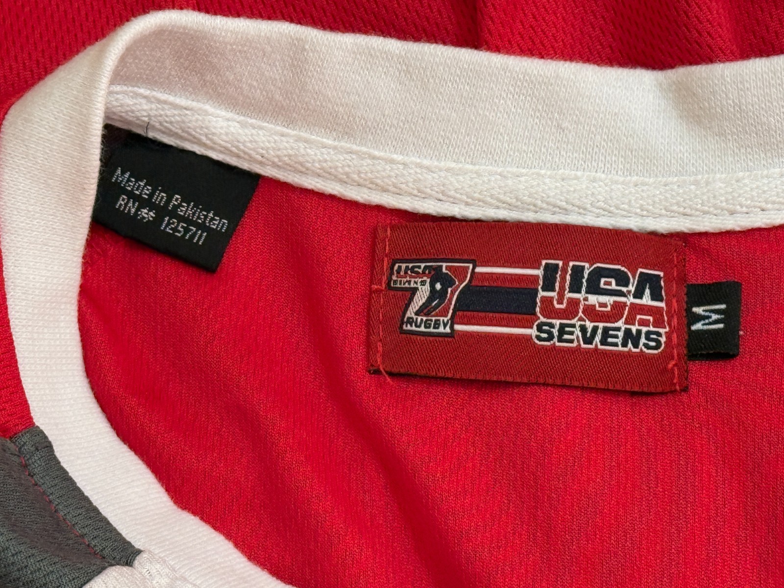 CANADA USA Sevens Rugby Short Sleeve Pullover Shirt Red Medium gallery