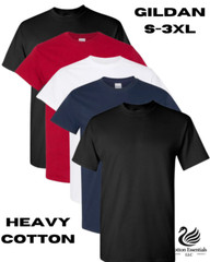 Gildan (5-pack) Bulk Solid Heavy Cotton Short Sleeve Blank Men T-Shirt S-3XL
