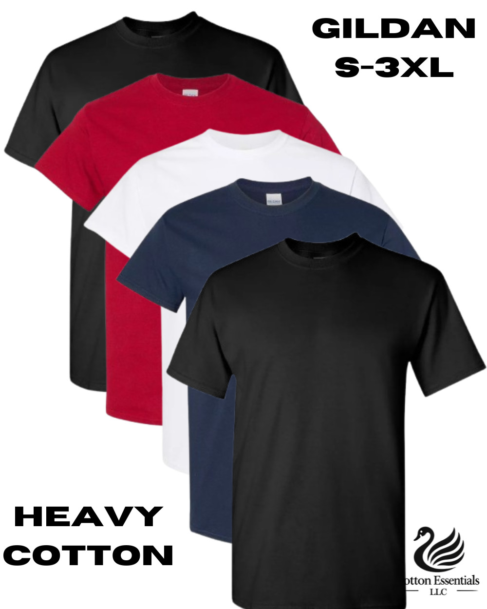 Gildan (5-pack) Bulk Solid Heavy Cotton Short Sleeve Blank Men T-Shirt S-3XL gallery