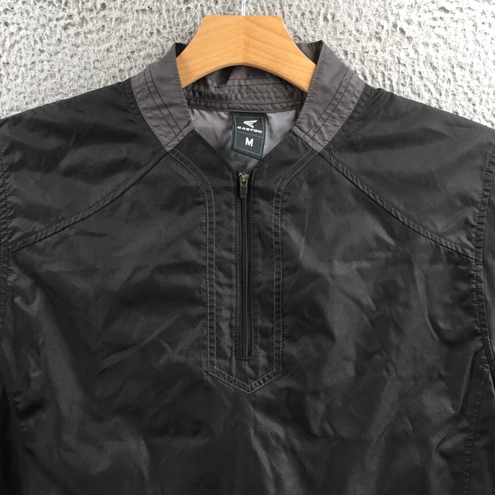 Easton Half Zip Windbreaker Shirt Mens M Black Short Sleeve Pullover Casual gallery