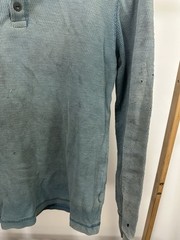 VTG Gradient Sun Faded Thrashed Distressed Grunge Worn Hensley Top WIP Shirt XS