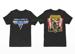 Van Halen Vintage Tour T-Shirt 1981 World 1984 Concert Band Tee 90s Rock