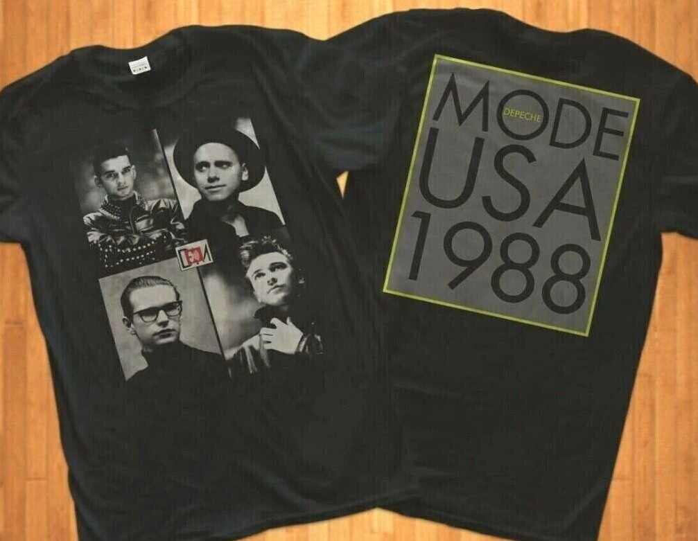 depeche mode tour 1988 concert Unisex Black T-shirt Size S-5XL gallery