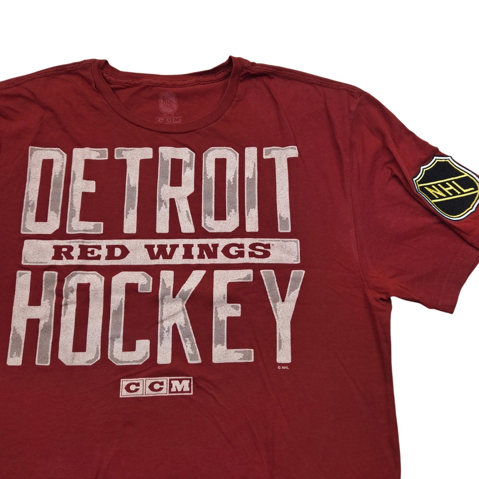 CCM Detroit Red Wings Hockey NHL Graphic T-Shirt Red Mens Large