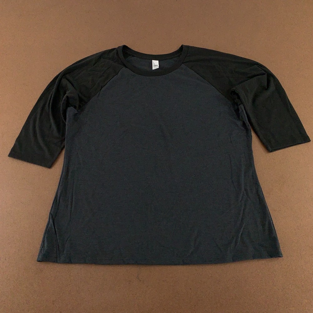 District Perfect Tri Men’s Size XXL Charcoal Black 3/4 Raglan Sleeve T-Shirt New
