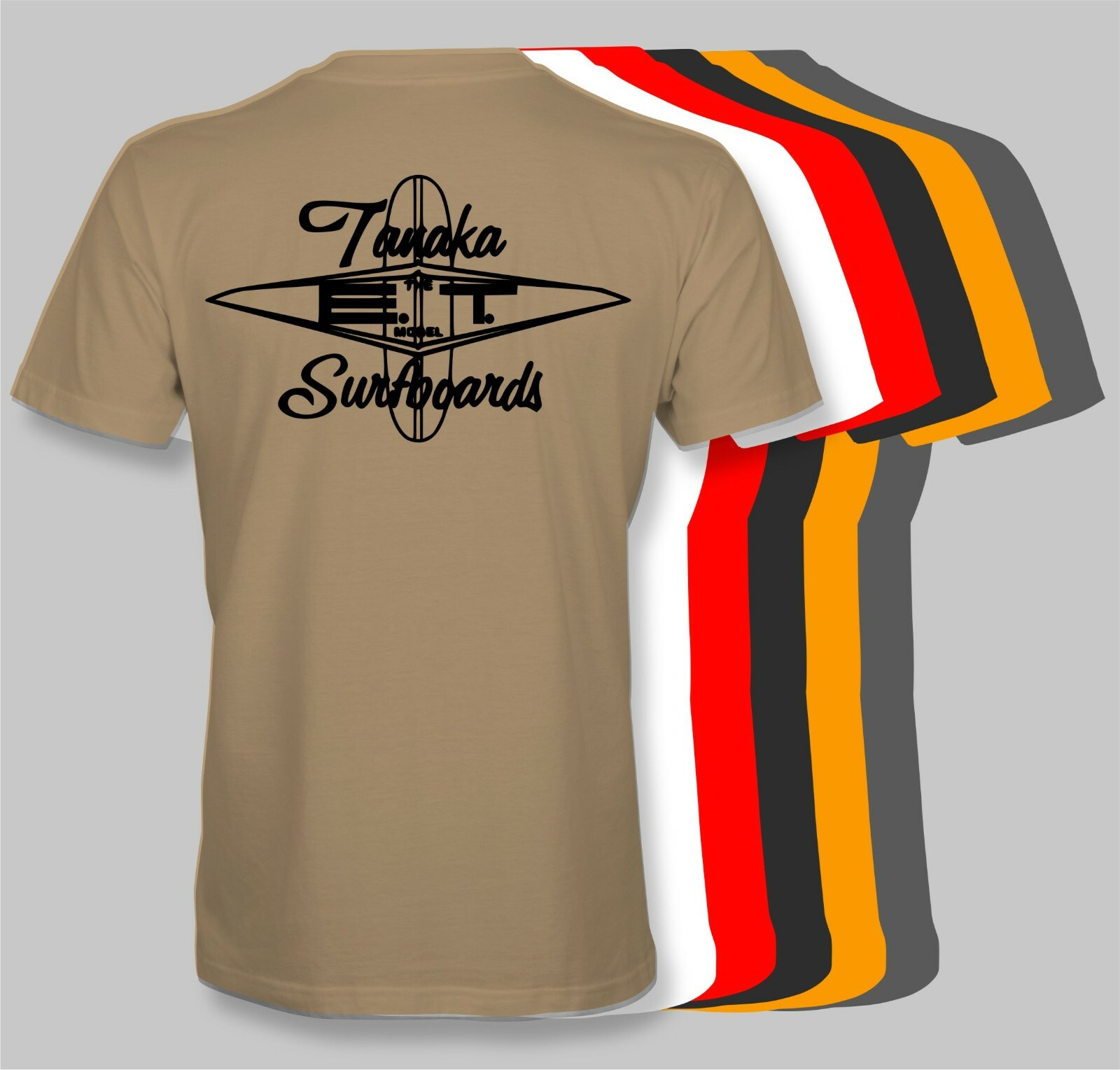 E.T. ERNIE TANAKA SURFBOARDS Retro T-Shirt surf surfing california hawaii