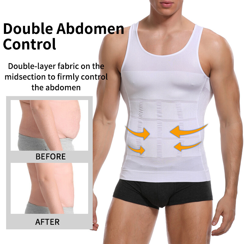 Men's Slimming Body Shaper Belly Chest Gynecomastia T-Shirt Compression Tank Top gallery