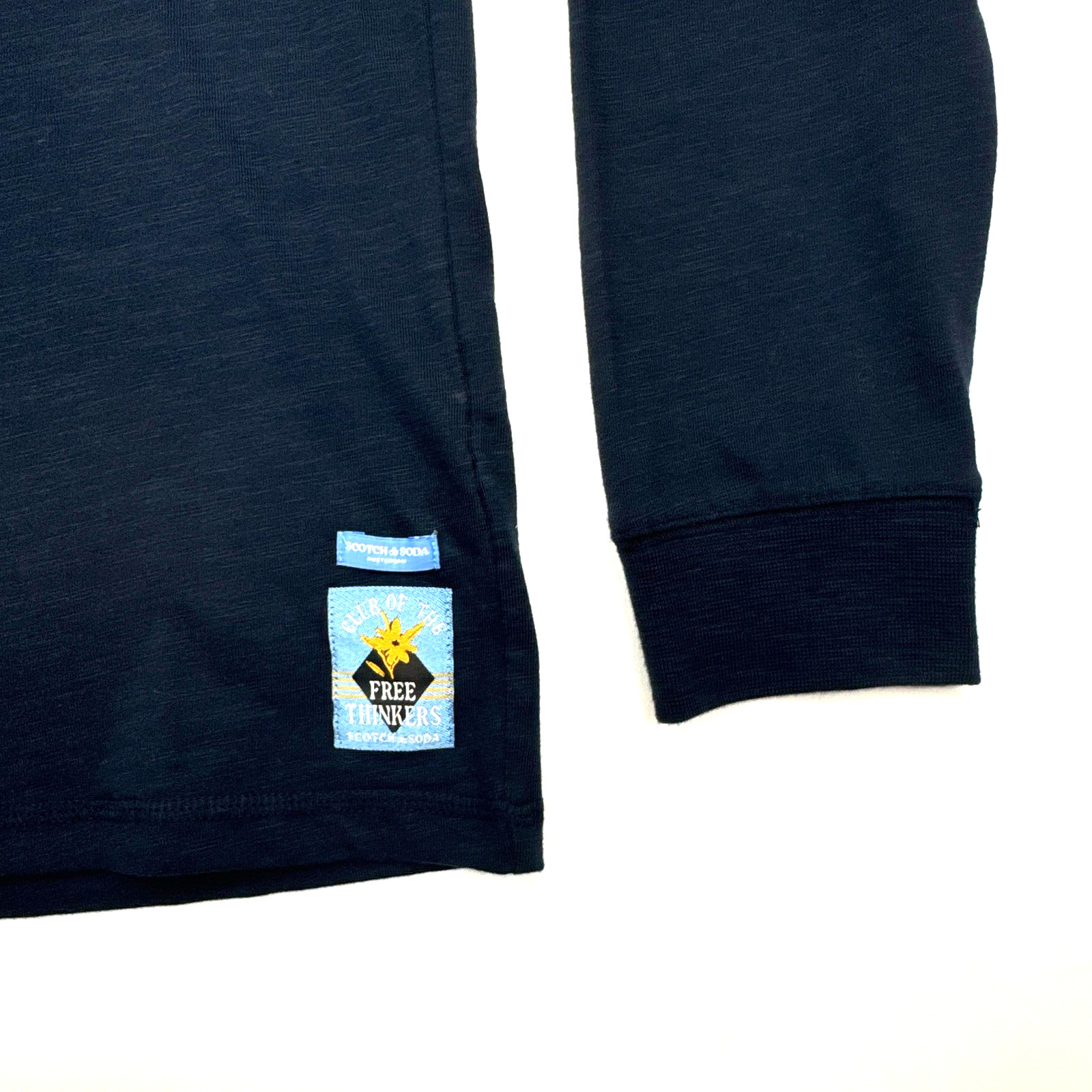 Scotch & Soda Shirt Mens Small Blue Long Sleeve Henley Free Thinkers Organic Tee gallery